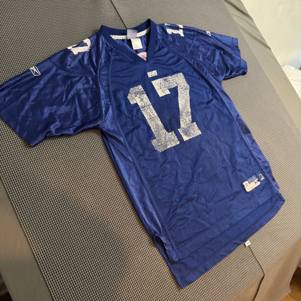 Reebok NFL New York Giants Plaxico Burress 17 Jersey Youth XL Blue Football - Picture 2 of 6